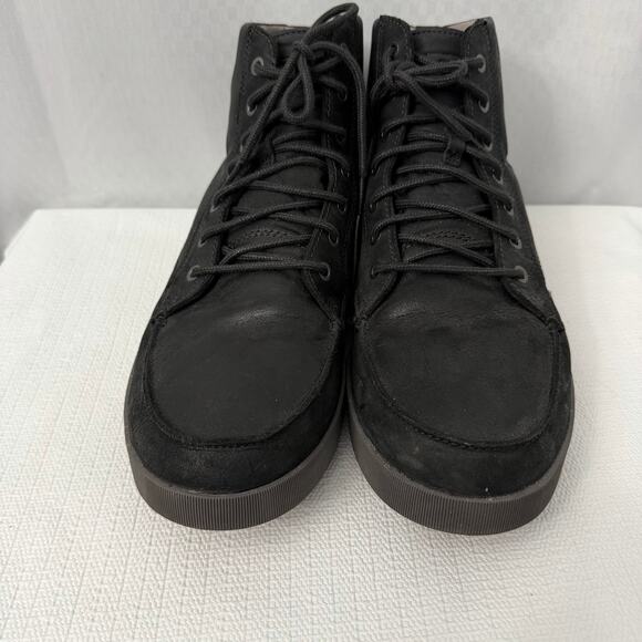 OluKai Molina Boots Men\'s 13 M Black Leather Ankle Chukka Lace Up